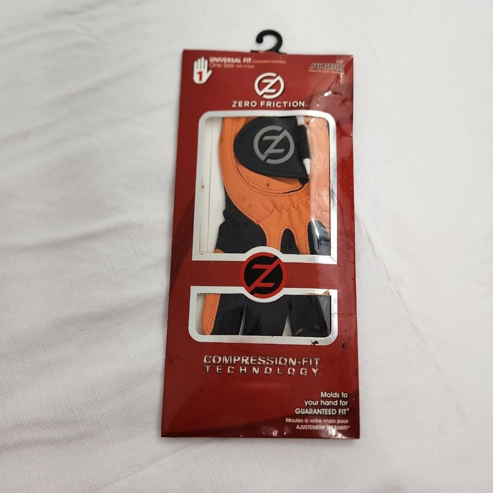 Golf Glove Zero Friction Junior One Size Orange Black Left Hand